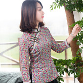 茶艺棉民国风复古女装 上衣改良旗袍汉服中国风长袖 唐装 中式