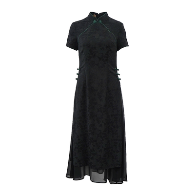 如意风夏季新款中国风奥黛旗袍连衣裙民国复古修身舒适裙子24R629