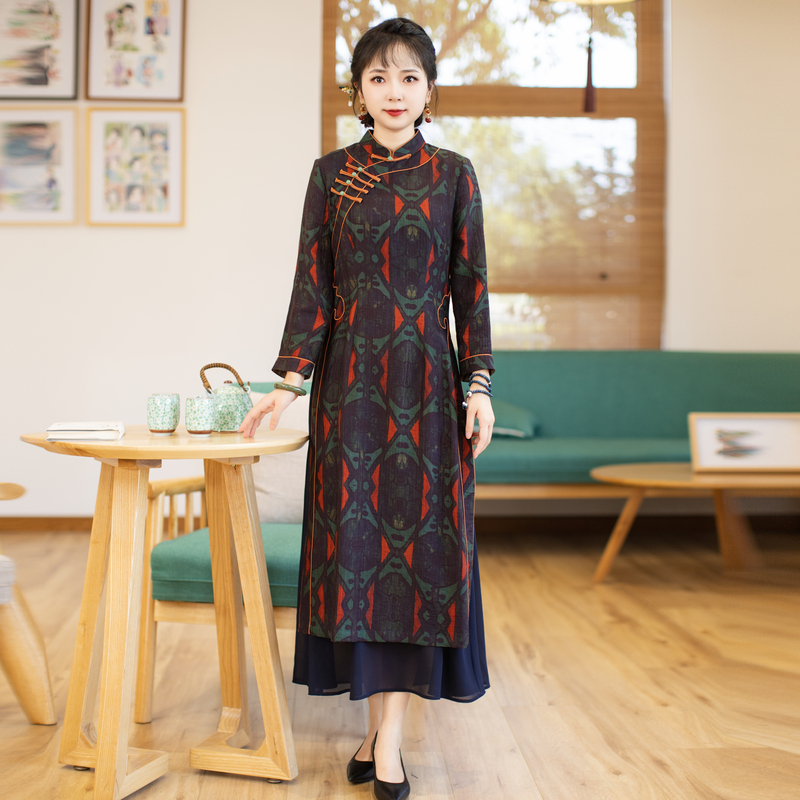 中国连衣裙如意风复古旗袍