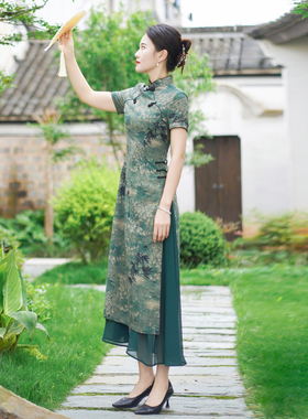 如意风夏季新款国风改良奥黛连衣裙显瘦气质高考季送考旗袍24R609
