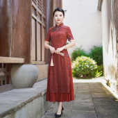 送考旗袍24R631 国风改良奥黛连衣裙显瘦气质高考季 如意风夏季 新款