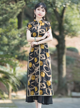 改良旗袍连衣裙女夏装妈妈款