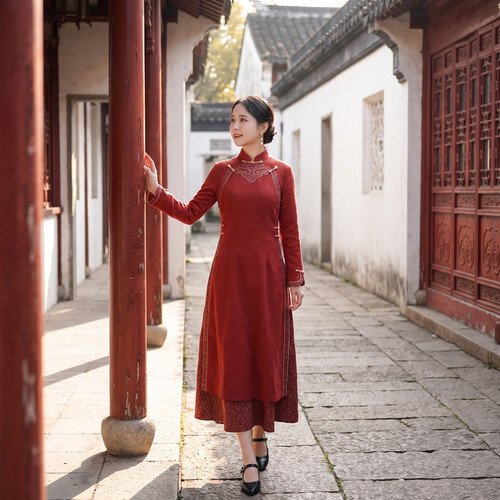 如意风2026新款夏季修身显瘦连衣裙女复古时尚新中式裙子26R717