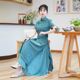 舒适裙子女24R588 国风奥黛旗袍连衣裙民国复古修身 如意风夏季 新款
