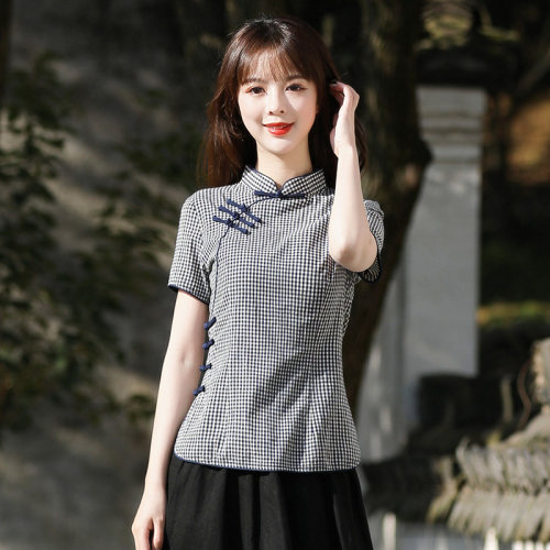 如意风改良女夏薄款旗袍复古上衣