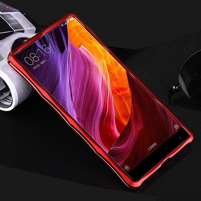 iMatch Slim Light Aluminum Metal Shockproof Bumper Case with Kickstand for Xiaomi Mi MIX