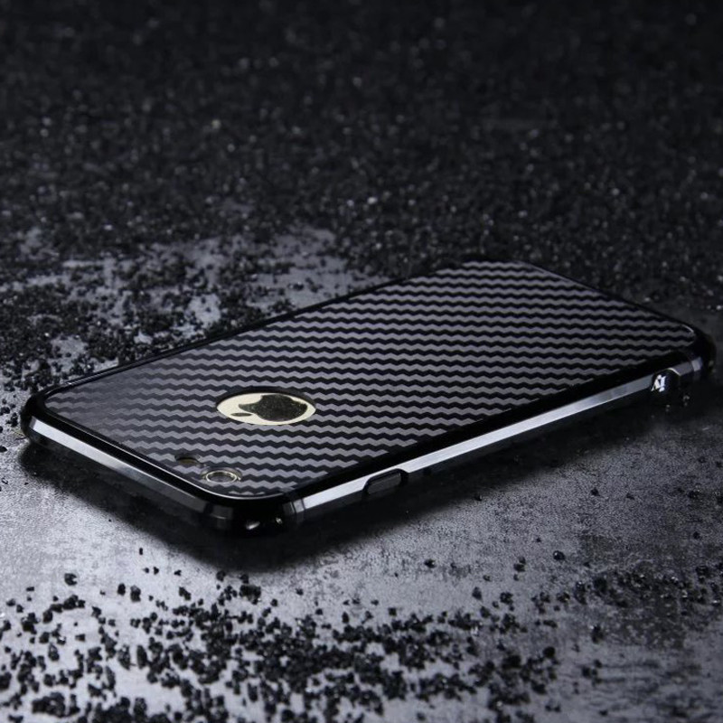 iy Rainbow Aluminum Metal Bumper Carbon Fiber Back Cover Case for Apple iPhone 6S Plus/6 Plus & iPhone 6S/6