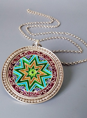 元素挂饰珐琅釉圆形吊坠现货