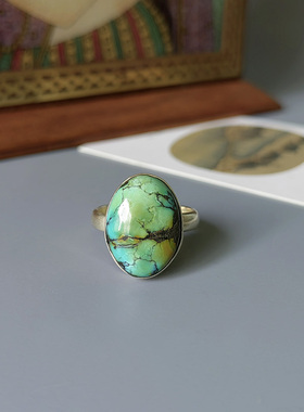 美式风纯银原矿天然无优化戒指