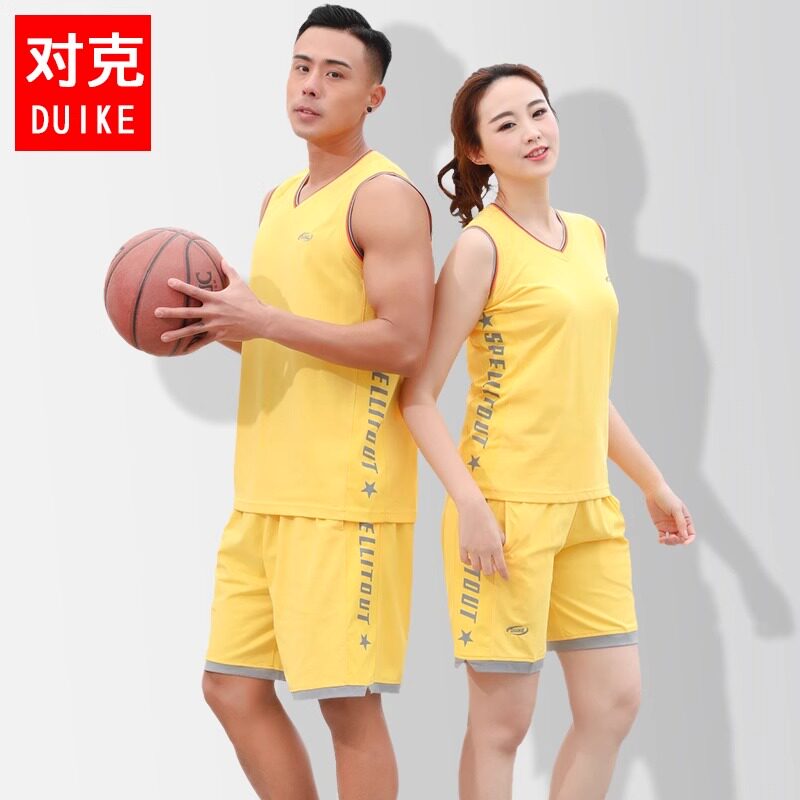 对克棉质篮球训练服男夏学生情侣棉球衣队服定制运动套装背心男图片