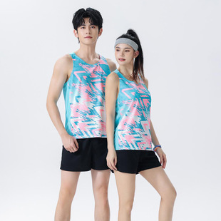 定制田径服马拉松服男女跑步比赛运动服装背心32短袖比赛队服训练