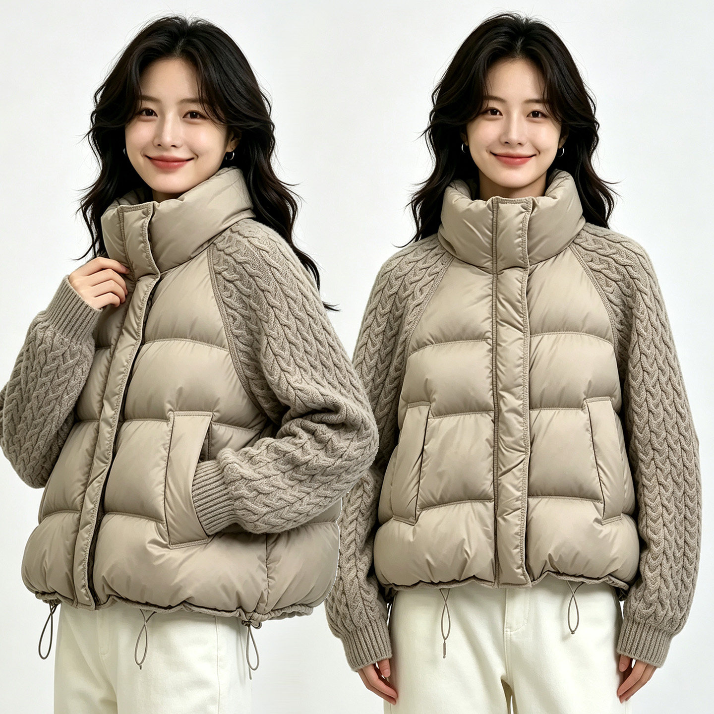 秋冬立领加厚保暖短款棉服女