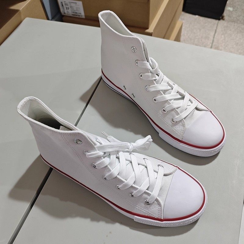 断码清仓捡漏~经典百搭白色高帮简约帆布鞋女款时尚休闲板鞋潮流,女鞋,休闲板鞋,淘宝优惠券,粉丝福利购,淘宝优惠卷