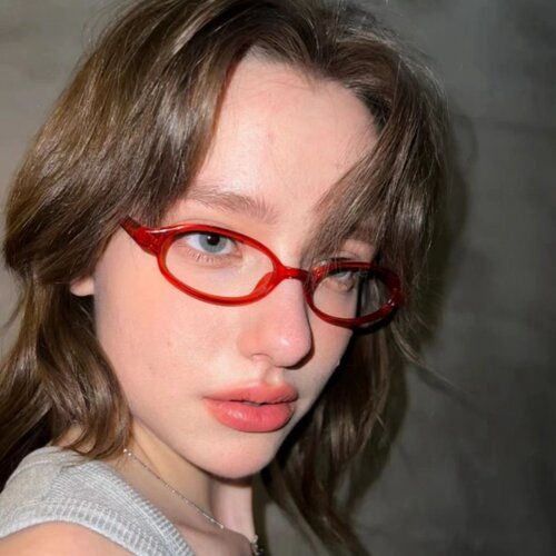 女小圆框TR小红书同款平光镜眼镜