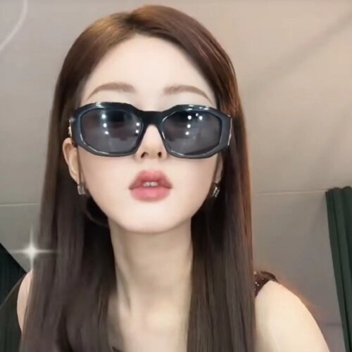 防紫外线多边形辣妹女赵露思墨镜