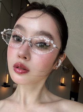 时尚镶钻蝴蝶结Y2K软妹眼镜框