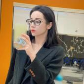 迪丽热巴同款 复古椭圆形猫眼眼镜框女方圆脸显瘦配度数素颜近视镜