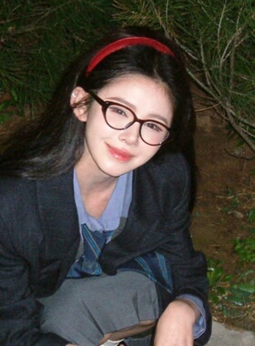 姜十七同款眼镜韩版猫眼可素颜高智感平光镜方圆脸显脸小黑色框架