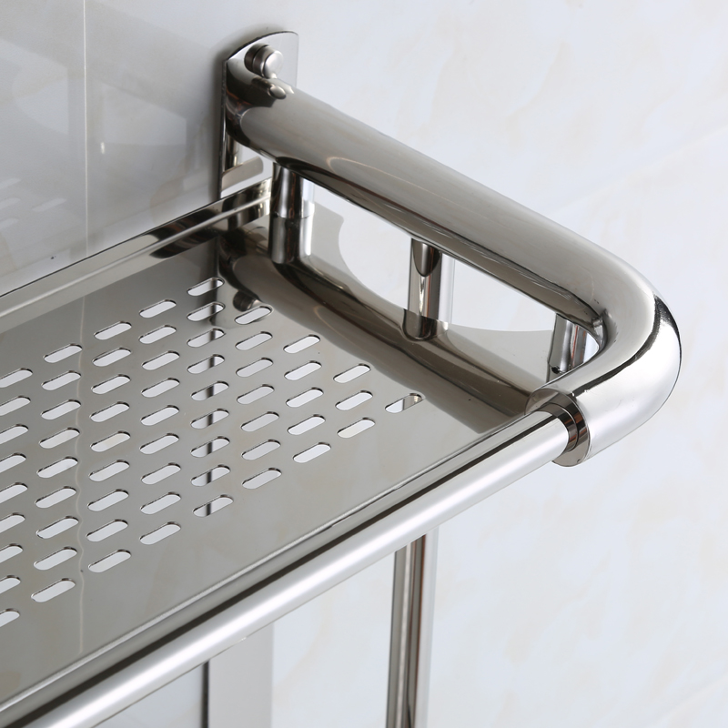 不锈钢置物架免打孔三层加宽加高