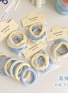 爆款海盐蓝发绳发圈无缝高弹力
