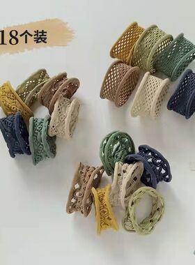 网红时尚皮筋镂空渔网高颜值高弹力发圈高级橡皮筋扎头发头饰
