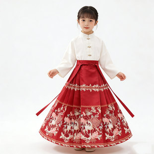 马年马面裙马到成功男女儿童六一舞蹈演出服装表演苍穹唤精忠报国