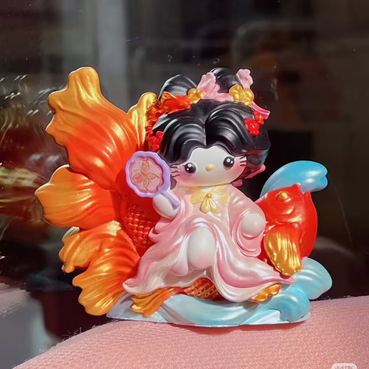爆款DIY年年有鱼锦鲤KT猫涂鸦模具彩绘石膏娃娃乳胶立体磨具卡通