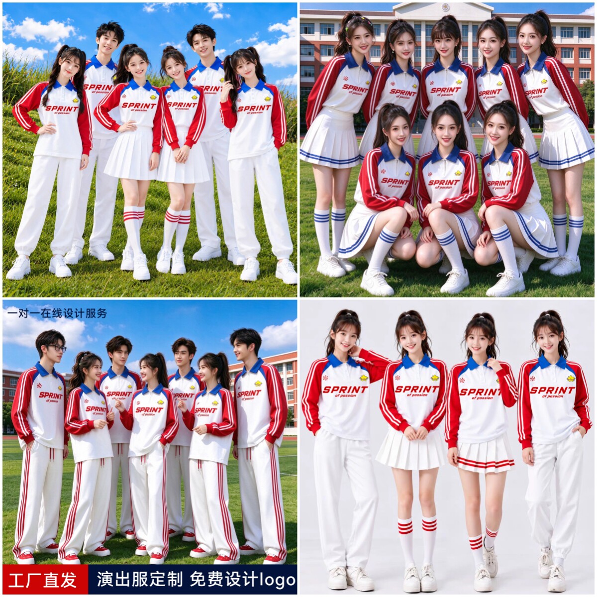 新款长袖学生拉拉队演出服大学生运动会啦啦操健美操团体舞表演服