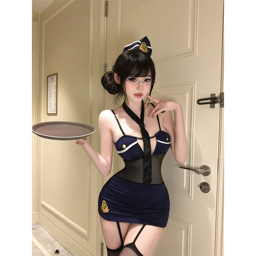 性感纯欲镂空吊带空姐航班包臀cos角色扮演情侣约会制服晴趣qqny