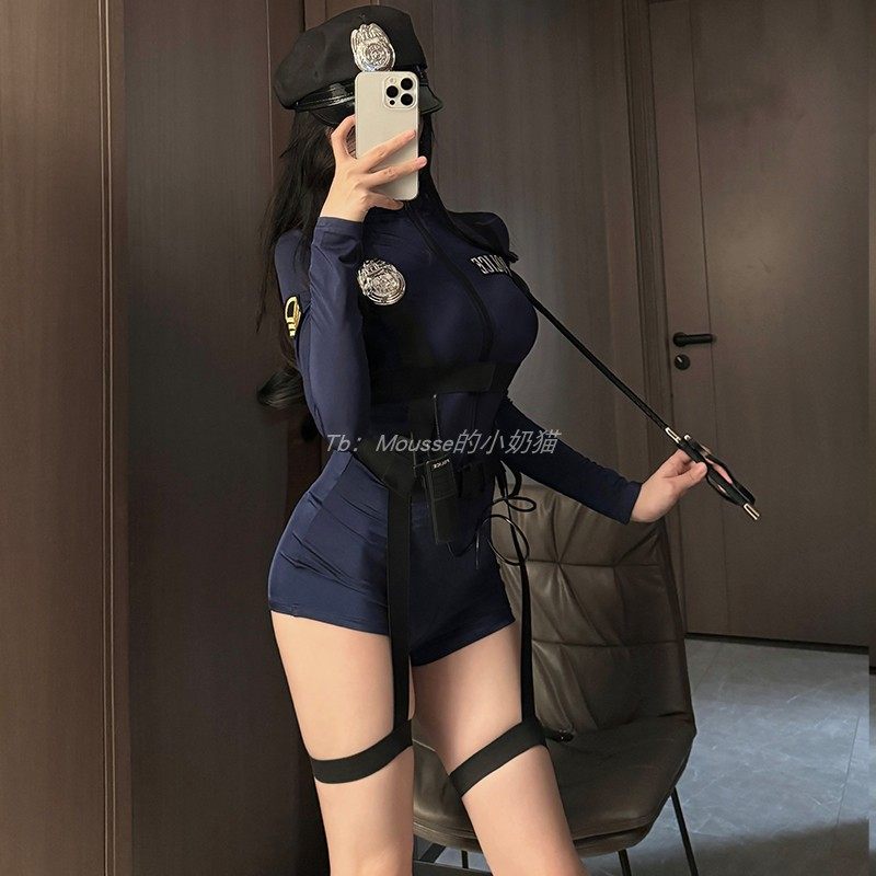 性感纯欲火辣女警官制服紧身包臀连体衣cos角色扮演约会晴趣qqny