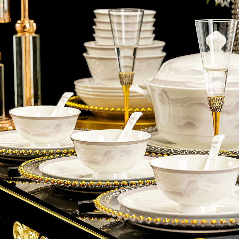 碗碟套裝釉下彩景德镇陶瓷餐具家用盘子菜盘餐具礼盒套裝礼品新款,餐饮具,餐具礼盒,淘宝优惠券,粉丝福利购,淘宝优惠卷