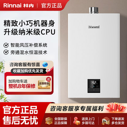 林内强排恒温热水器抗风稳燃16升
