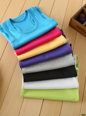 纯色内搭春夏糖果色棉儿童工字背心女童吊带大中童打底衫 批