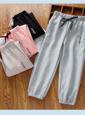 男女童运动休闲裤春秋卡通卫裤宽松裤子儿童百搭束脚裤长裤子