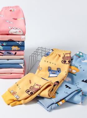 秋冬内穿儿童卡通图案打底裤可爱男女一体绒裤中小柔软多色保暖