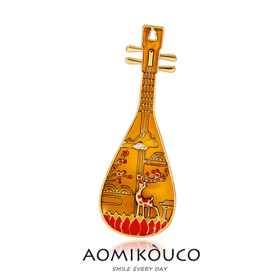 新中式复古敦煌神鹿琵琶胸针女款