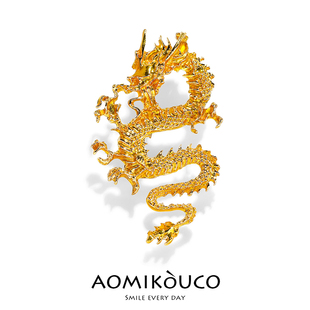 个性小众中国龙形胸针气质民族风龙图腾胸花别针西装外套百搭配饰