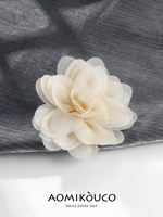 Korean-style super fairy-like fabric flower three-dimensional brooch, high-end photo atmosphere, pin, versatile dress accessory thumbnail 6