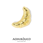 nice韩国博主fever同款 牛角包胸针别针可颂情侣网红徽章领针配饰