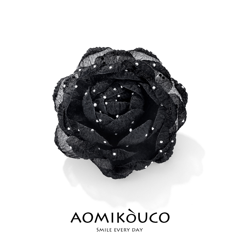 满天星黑色布艺花朵胸针别针配饰