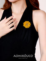 A gentle flower-patterned brooch with a sense of design, a niche and high-end women's silk yarn pin dress and evening dress accessory thumbnail 6