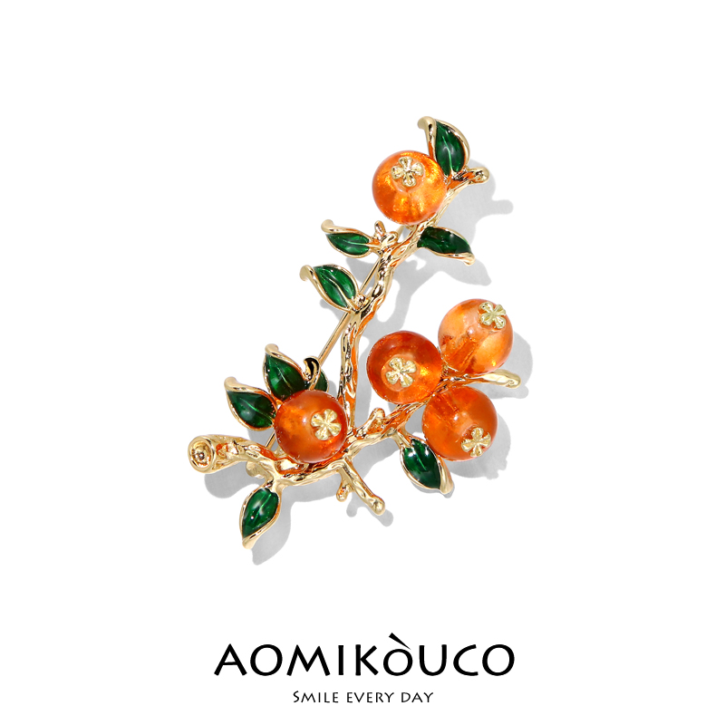 中国风高档柿柿如意胸针配饰别针