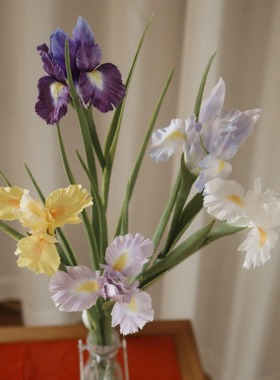 cosa仿真油画爱丽丝鸢尾花摆件家居花艺莫奈风拍摄道具