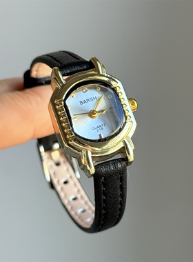 BARSH经典新款学院风皮带手表女时尚文艺个性显白女士石英表腕表