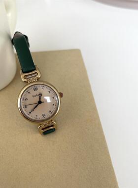 公务员考试专用手表女款静音小众高中学生防水初中生高考圆形细带