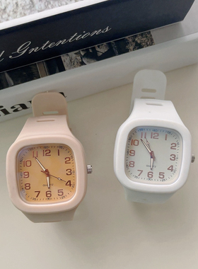 独角兽方形手表女ins风小众设计简约学生网红防水运动显白电子表