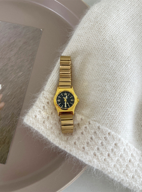 经典时尚怀旧老上海小金表手表女气质精致小众设计潮流奢华石英表