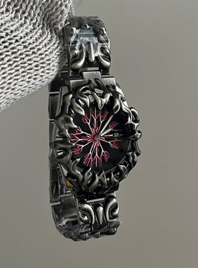 2025新款圆形异性爪子钢带手表男文艺个性时尚小众带历男士石英表