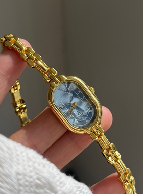 CHISTE高级精致碎冰蓝贝母手链表高级感百搭轻奢小众石英手表女