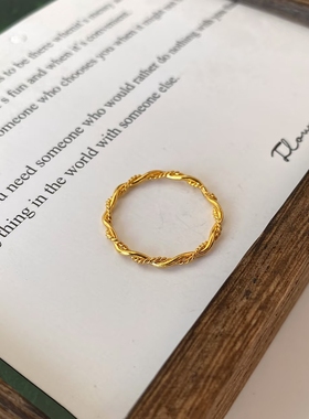 麻花戒指女钛钢不掉色新款简约百搭小众设计感编织麻花叠戴指环